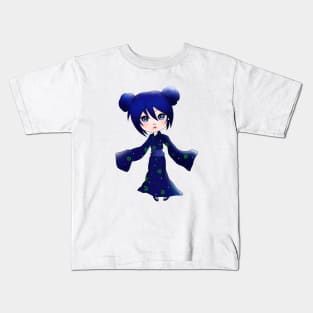 Blue Chibi Girl Kids T-Shirt